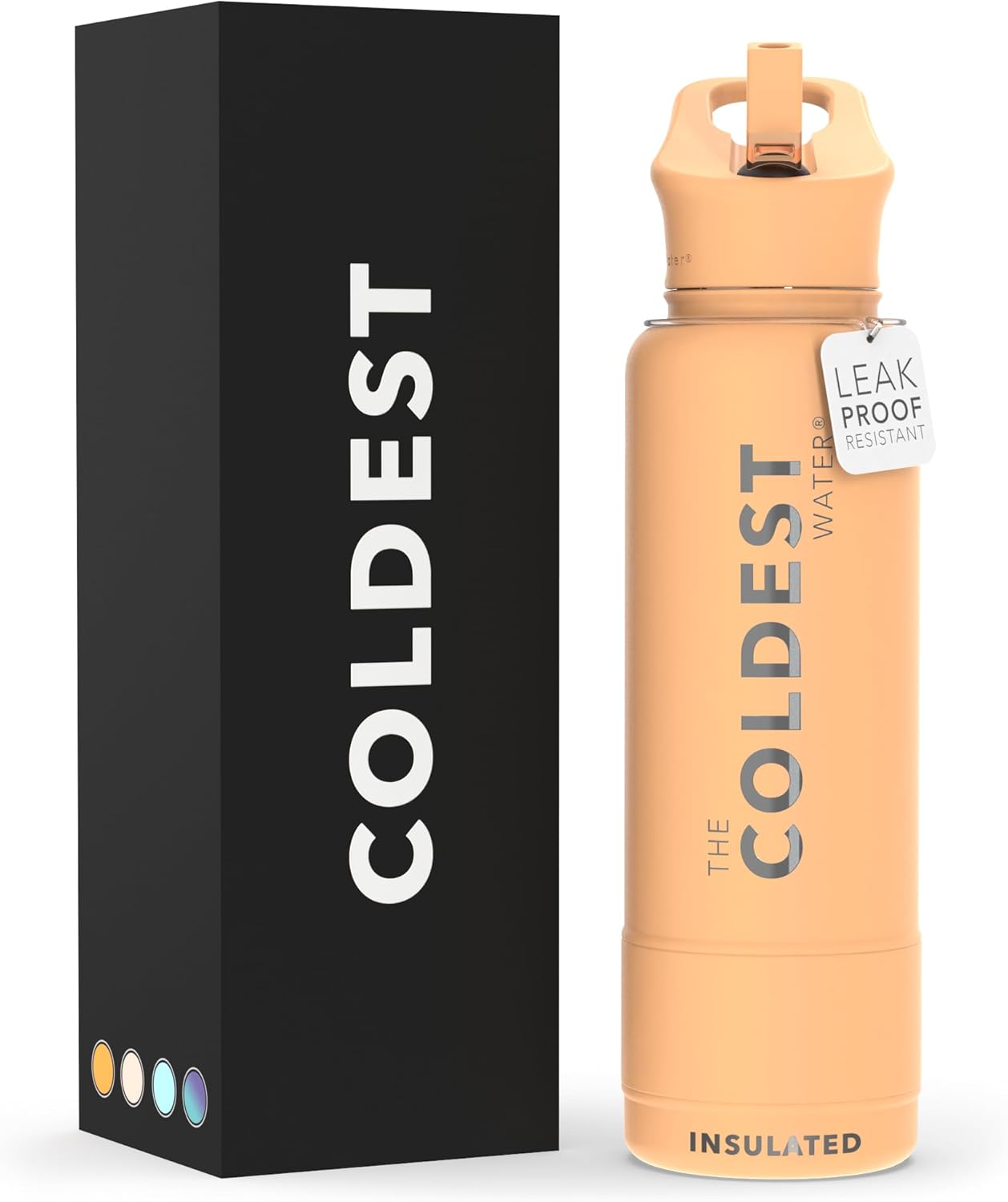 Coldest Insulated Water Bottle with Straw Lid - 40 oz Durable Design
