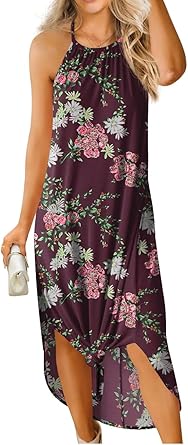GRECERELLE Women's Casual Sundress with Side Slit for Summer
