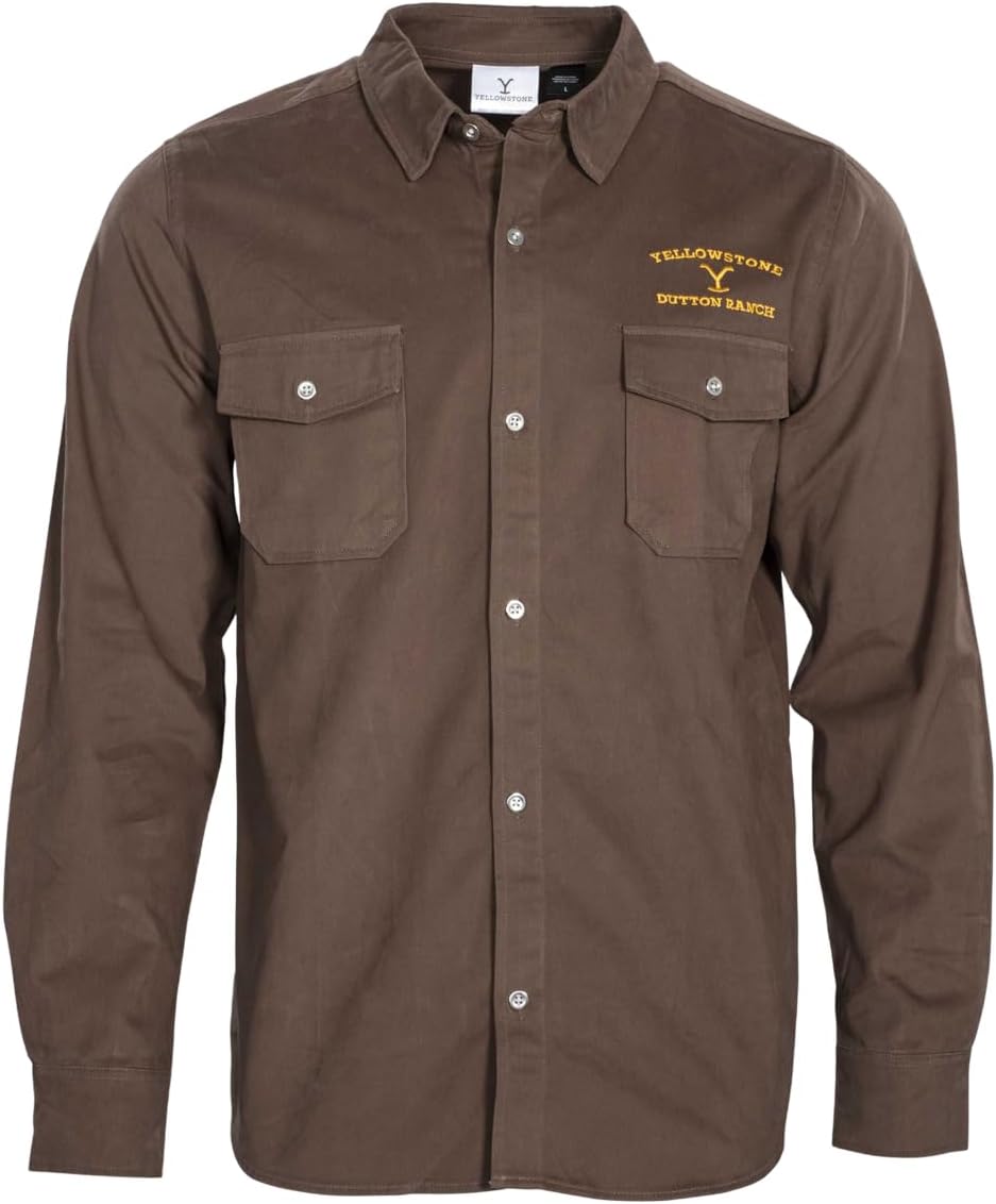 Yellowstone Dutton Ranch Button Up Long Sleeve Work Shirt