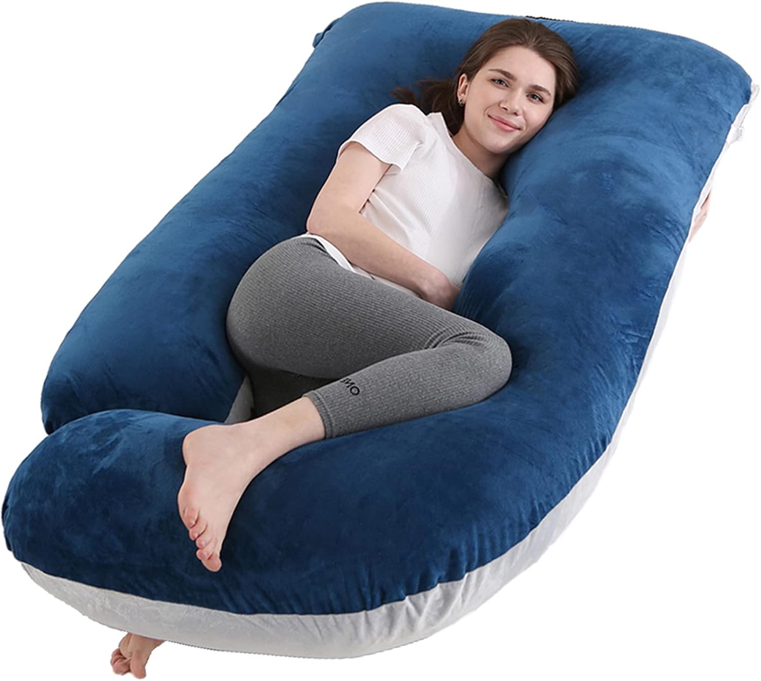 Pregnancy Pillow J-Shaped Full Body Pillow for Better Sleep
