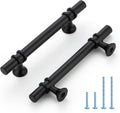 Matte Black Cabinet Handles 3-3/4 in Hole Center - Modern T-Bar Pulls