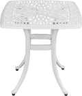 Cast Aluminum Outdoor Side Table 21in Square - Durable Patio Accent