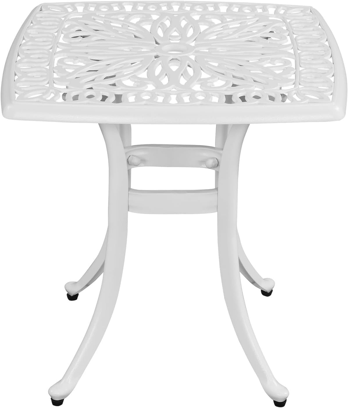 VINGLI 21 Cast Aluminum Outdoor Side Table with Umbrella Hole