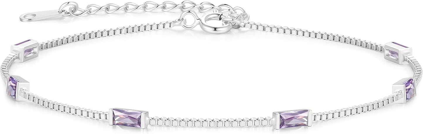 Elegant Birthstone Bracelets for Women in 925 Sterling Silver