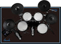 Aucuda Drum Rug Mat 4x4 ft Non-Slip Grip for Drummers