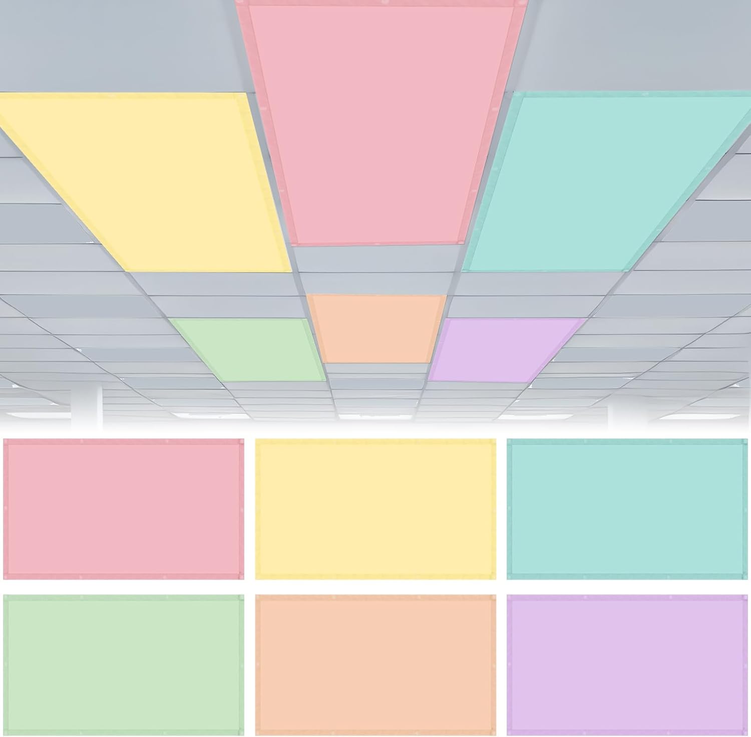 VIHOSE Fluorescent Light Covers for Classroom and Office Use