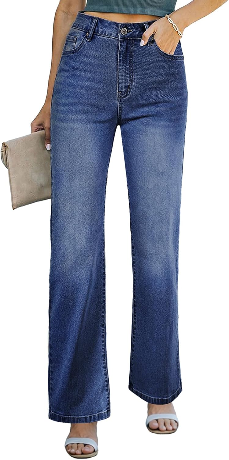 Stylish High Waisted Wide Leg Jeans for Women by Sidefeel
