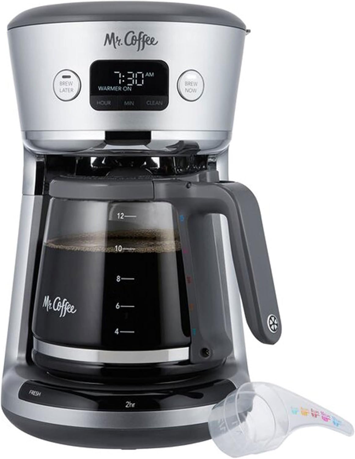 Maxam Silver Coffee Maker: Easy Measure & Water Filtration