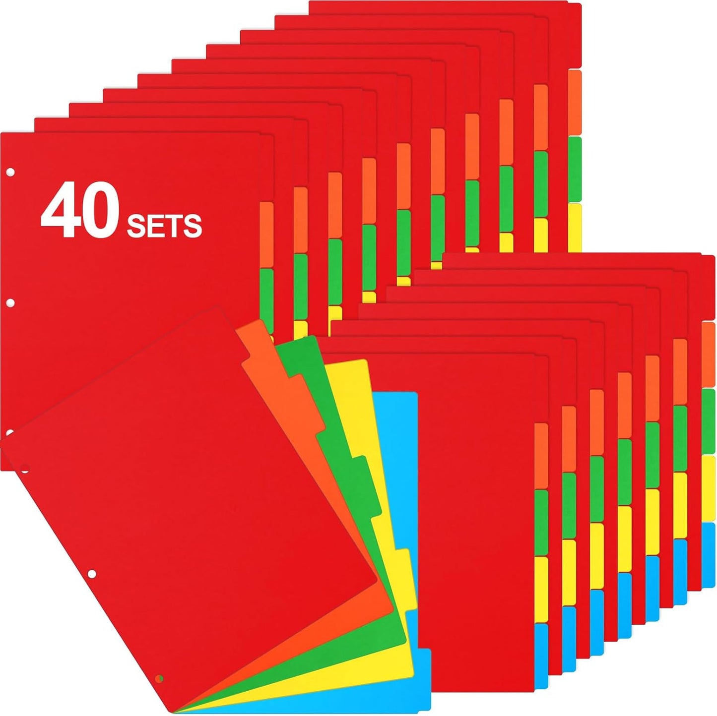 200 Pieces 3 Ring Binder Dividers with Tabs for Organization