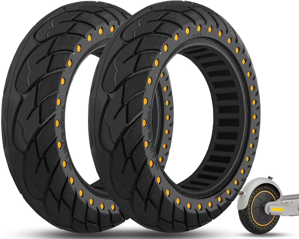 10x2.5 Inch Solid Tire for Electric Scooters - Yellow 2pcs