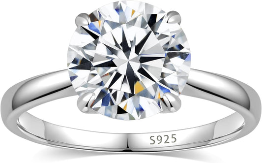Moissanite Engagement Rings for Women in 18K Gold Plated