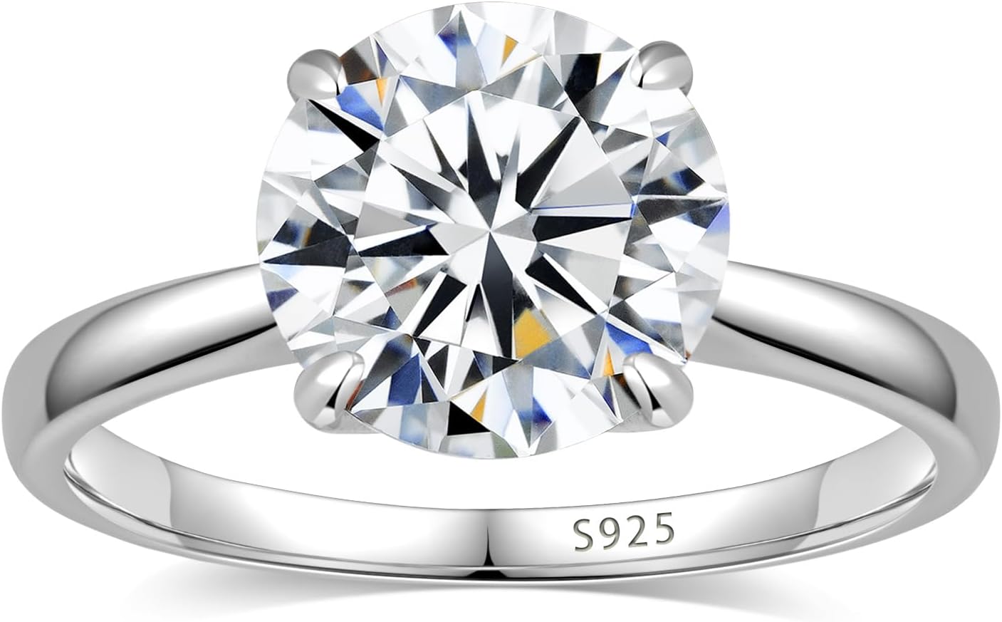 Moissanite Engagement Rings for Women in 925 Sterling Silver