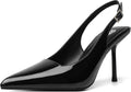 RIBONGZ Sexy Slingback Pumps Closed Toe Pointy High Heels (Style VD3N)