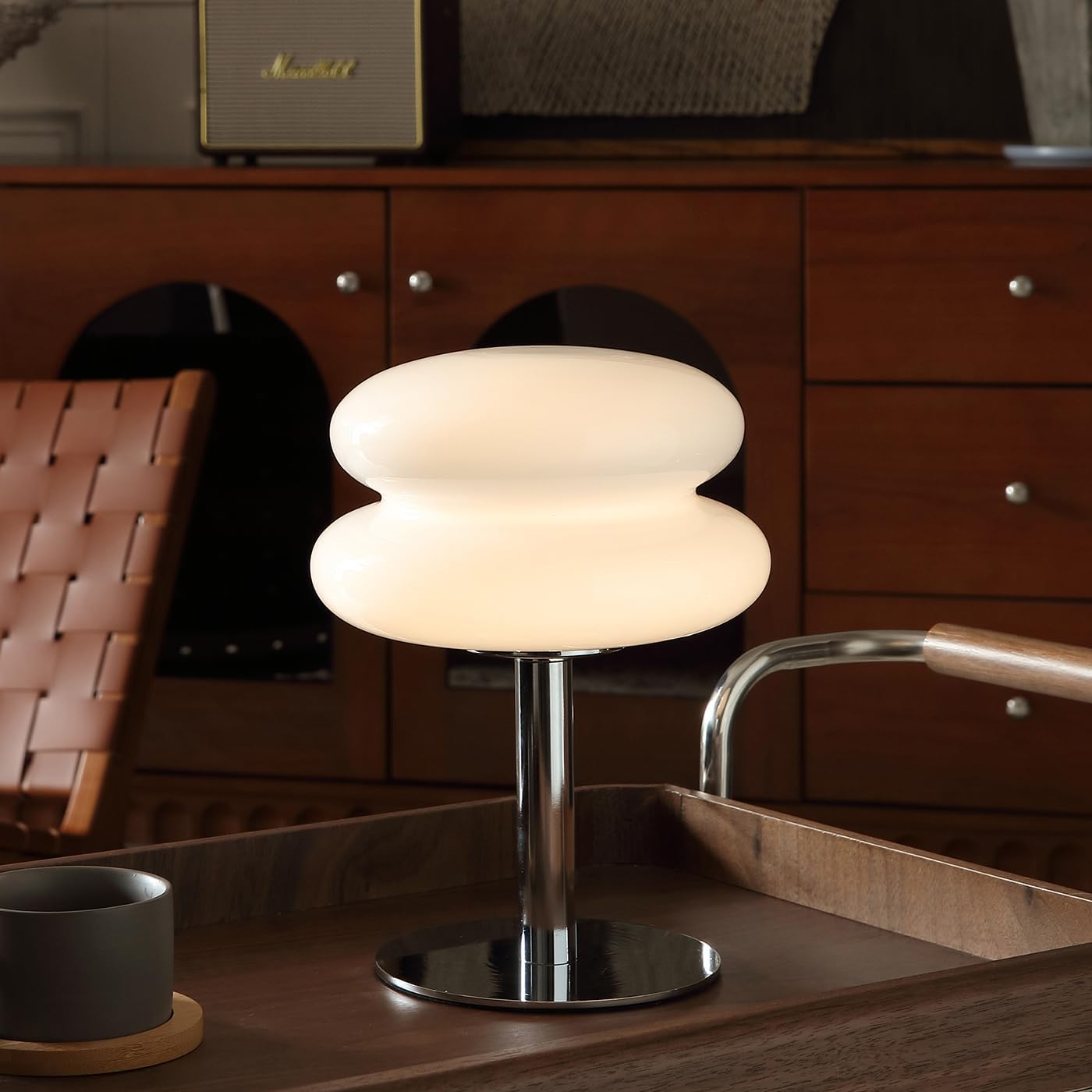 Mushroom Lamp for Bedroom - Dimmable Retro Egg Tart Table Lamp