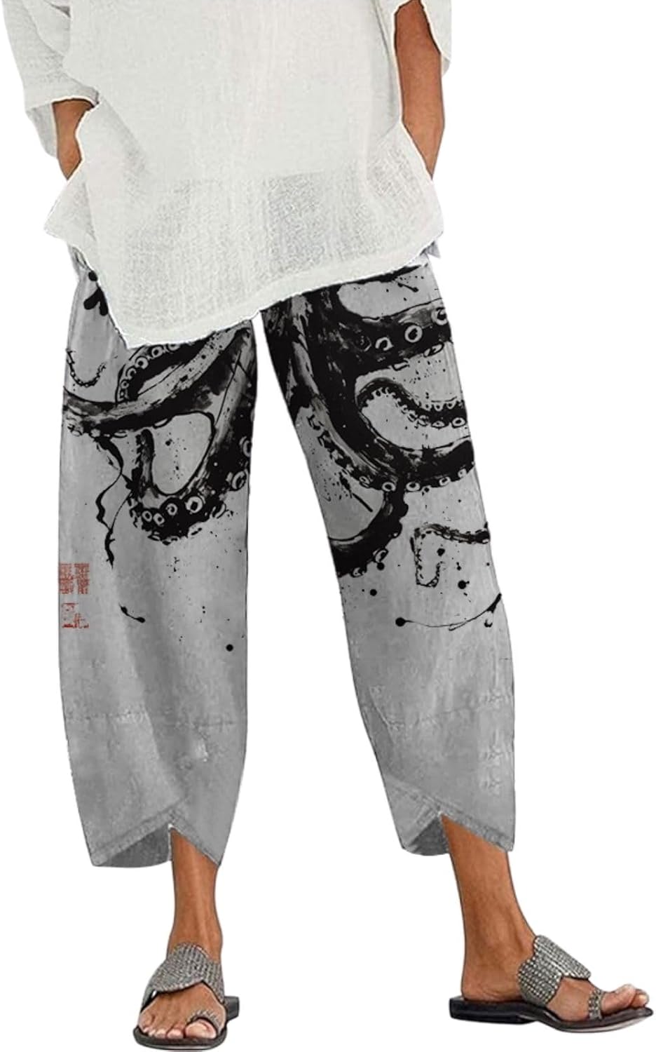 Ocean Art Linen Capris - DMOYALA