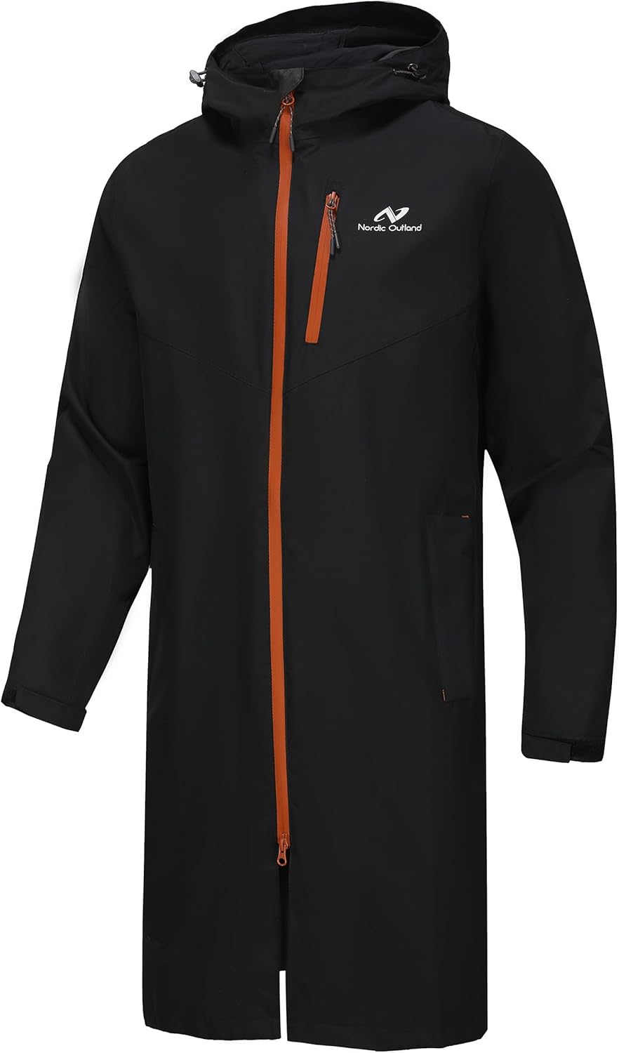 Waterproof Breathable Long Rain Jacket for Outdoor Activities
