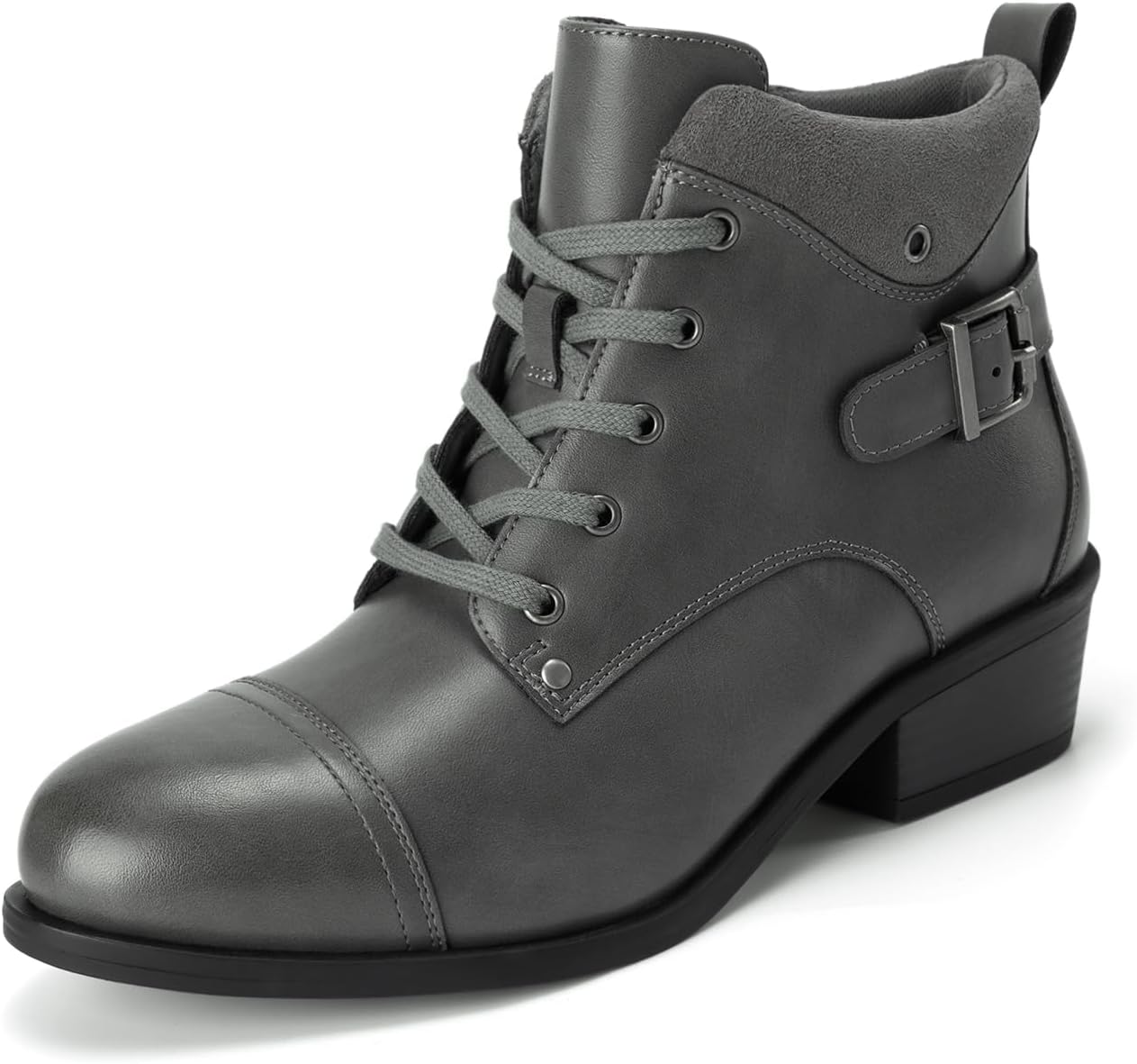 Athlefit Women's Short Ankle Boots with Chunky Low Heel Design