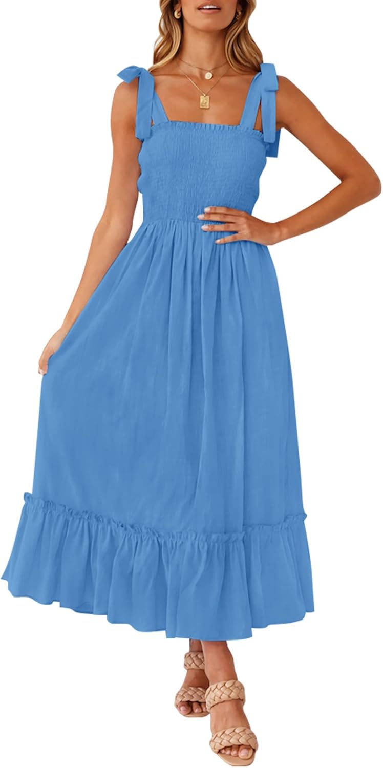 ZESICA Women's Summer Boho Maxi Dress for Beach and Parties