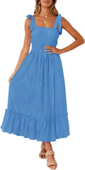 Summer Boho Spaghetti Strap Maxi Dress for Women by ZESICA