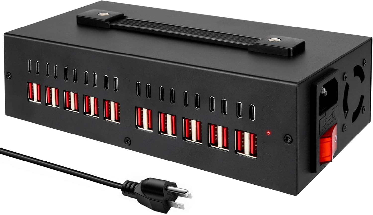 Portable USB~C Charger Block with 40 Ports for Fast Charging