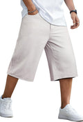 GINGTTO Mens Baggy Jean Shorts Loose Fit Below Knee - Comfortable yet