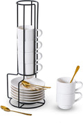 Lareina Porcelain Espresso Cups Set - Stackable & Stylish