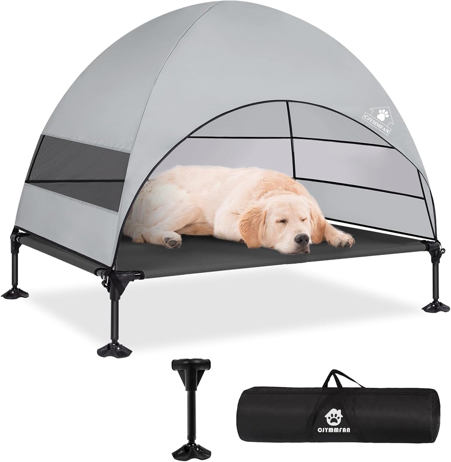 Elevated Dog Bed with Upgraded Canopy for Outdoor Comfort