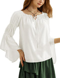 Scarlet Darkness Women Renaissance Off Shoulder Bell Sleeve Top BLEND