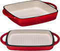 Enameled Cast Iron Dutch Oven Baking Pan - 2-in-1 Versatile Cookware