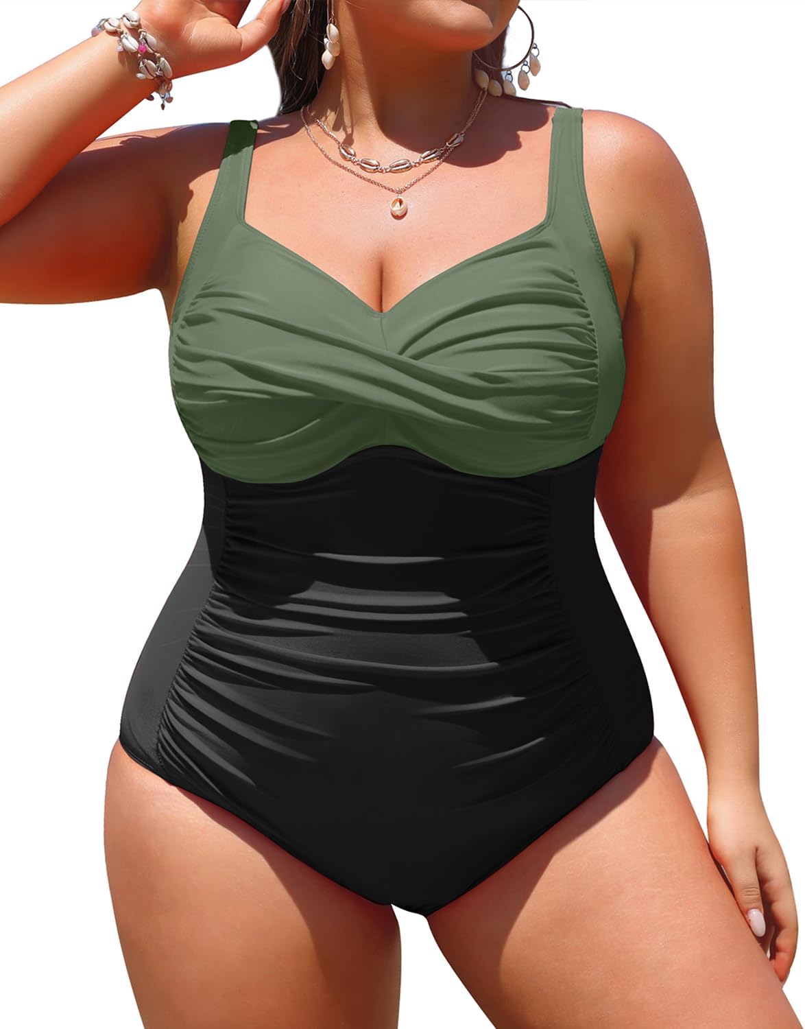 Yonique Plus Size One Piece Swimsuits for Tummy Control