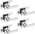 Gobrico Polished Chrome Privacy Levers 5 Pack - Sleek Interior Locks