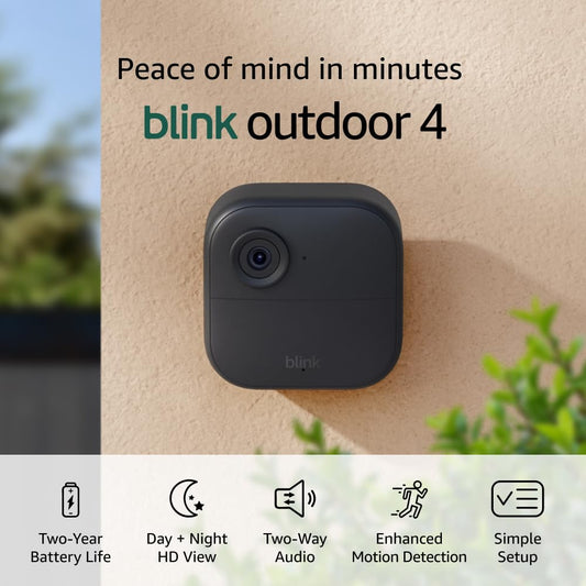 Blink Outdoor 4 - 2-Year Battery Life, HD Live View & Alexa Compatible