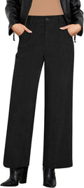 Corduroy Wide Leg Pants High Waisted - Sleek Winter Trousers