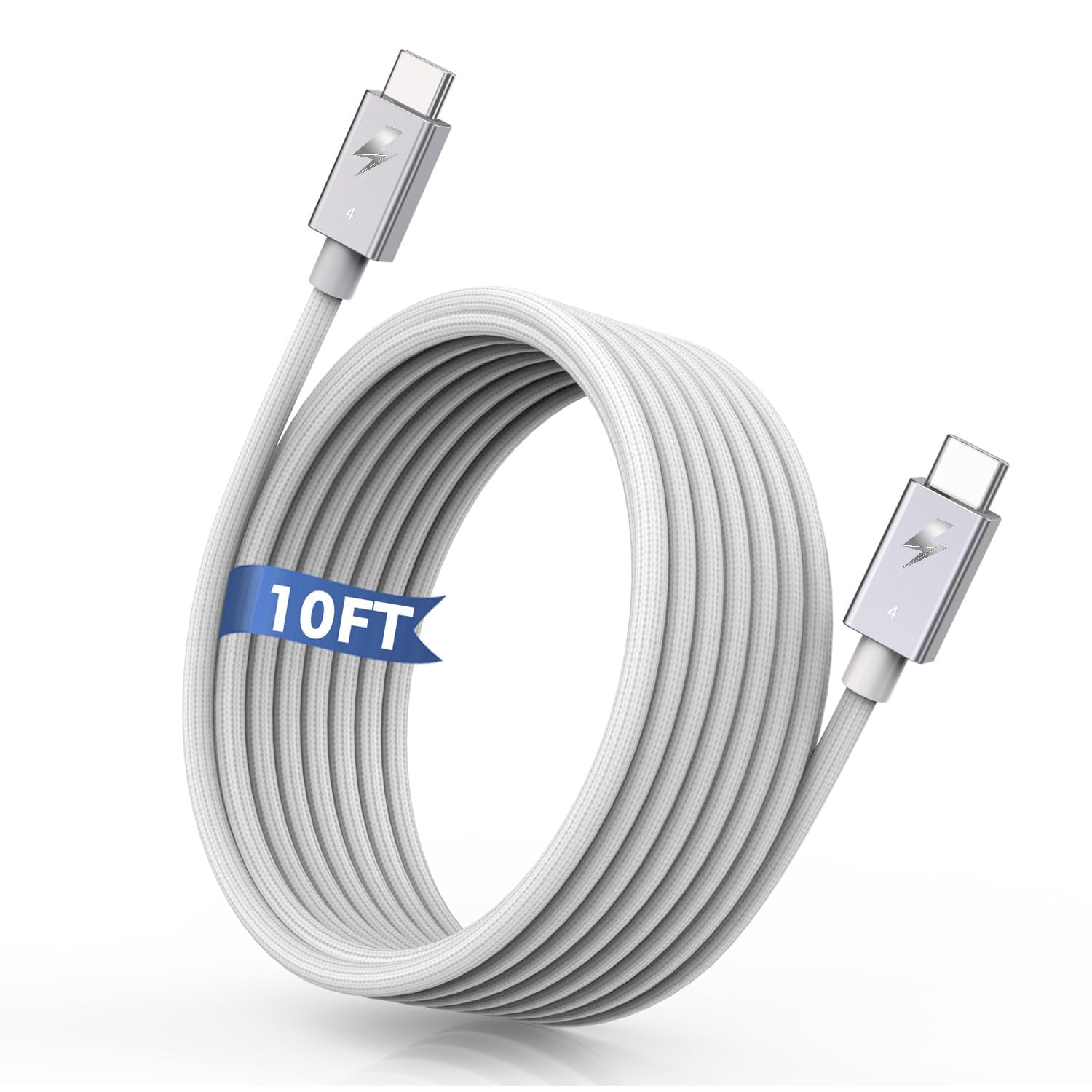 10FT Thunderbolt 4 Cable for Fast Charging and Data Transfer