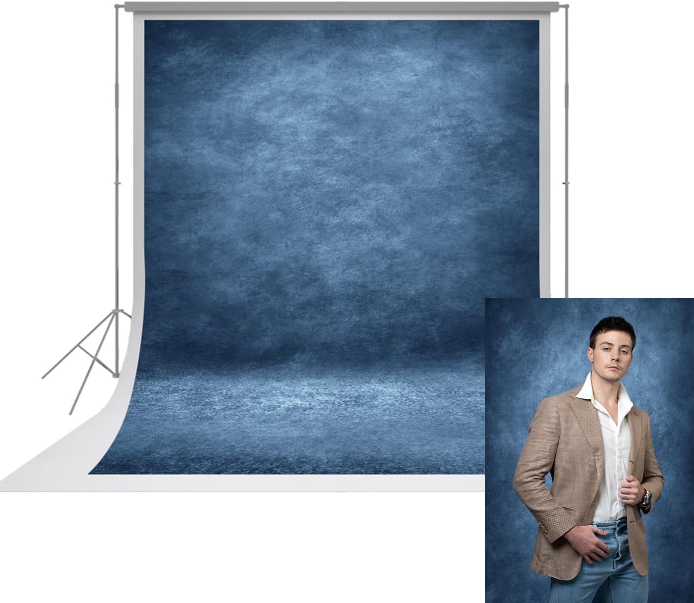UrcTepics 812 Abstract Blue Headshot Backdrop for Portraits