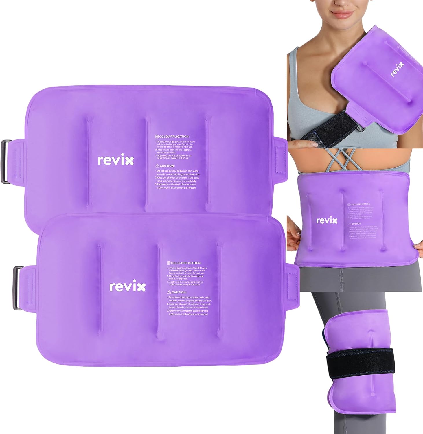REVIX Large Cold Packs for Back, Hip, Knee, and More Relief