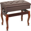 Piano Bench 3 in Padded Cushioned Stool with Storage - Adjustable