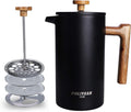POLIVIAR Wood Handle French Press Coffee Maker for Rich Brews