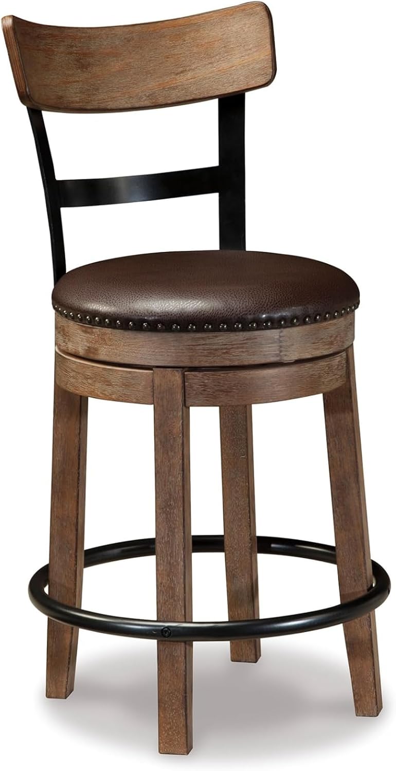Pinnadel 24.25in Counter-Height Swivel Bar Stool for Modern Homes