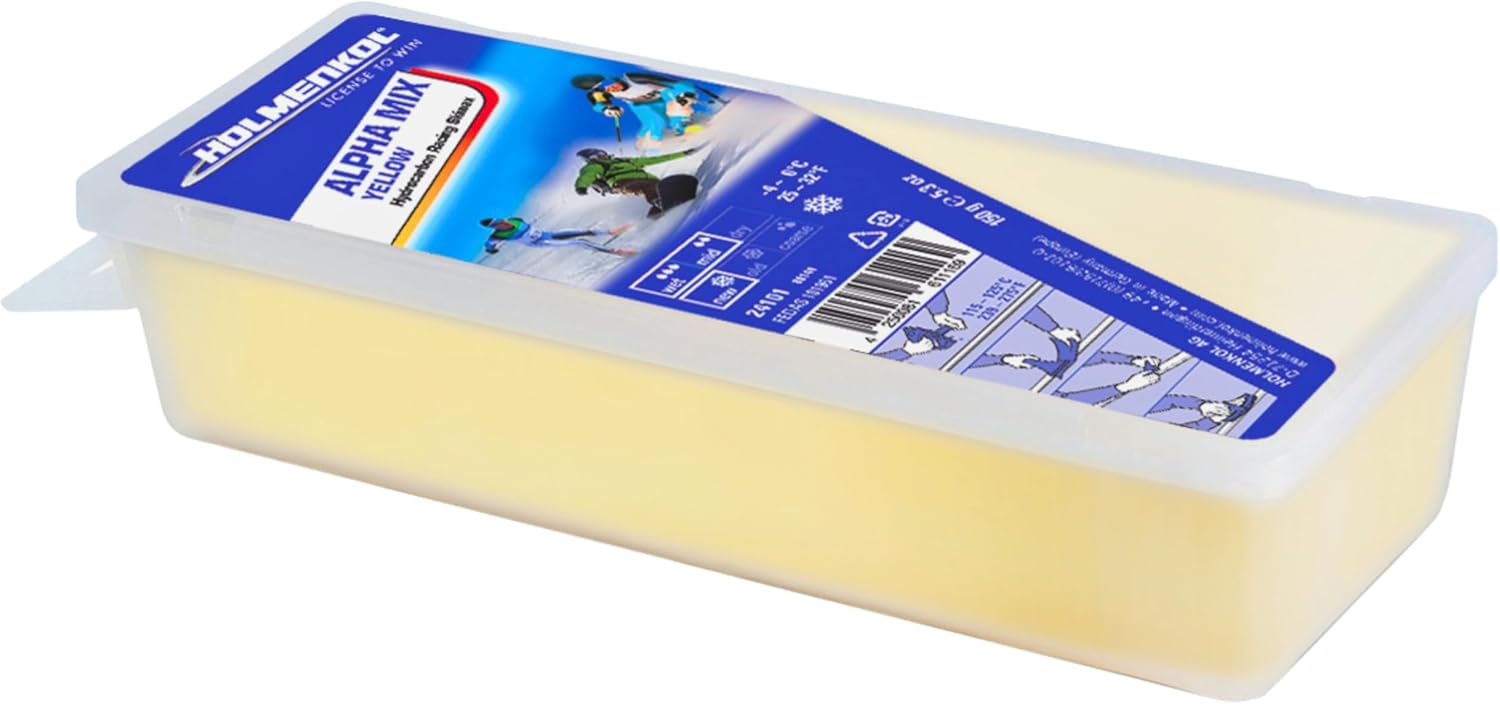 Holmenkol Alpha Mix Yellow 150g Ski Wax - Efficient Hydrocarbon Formula