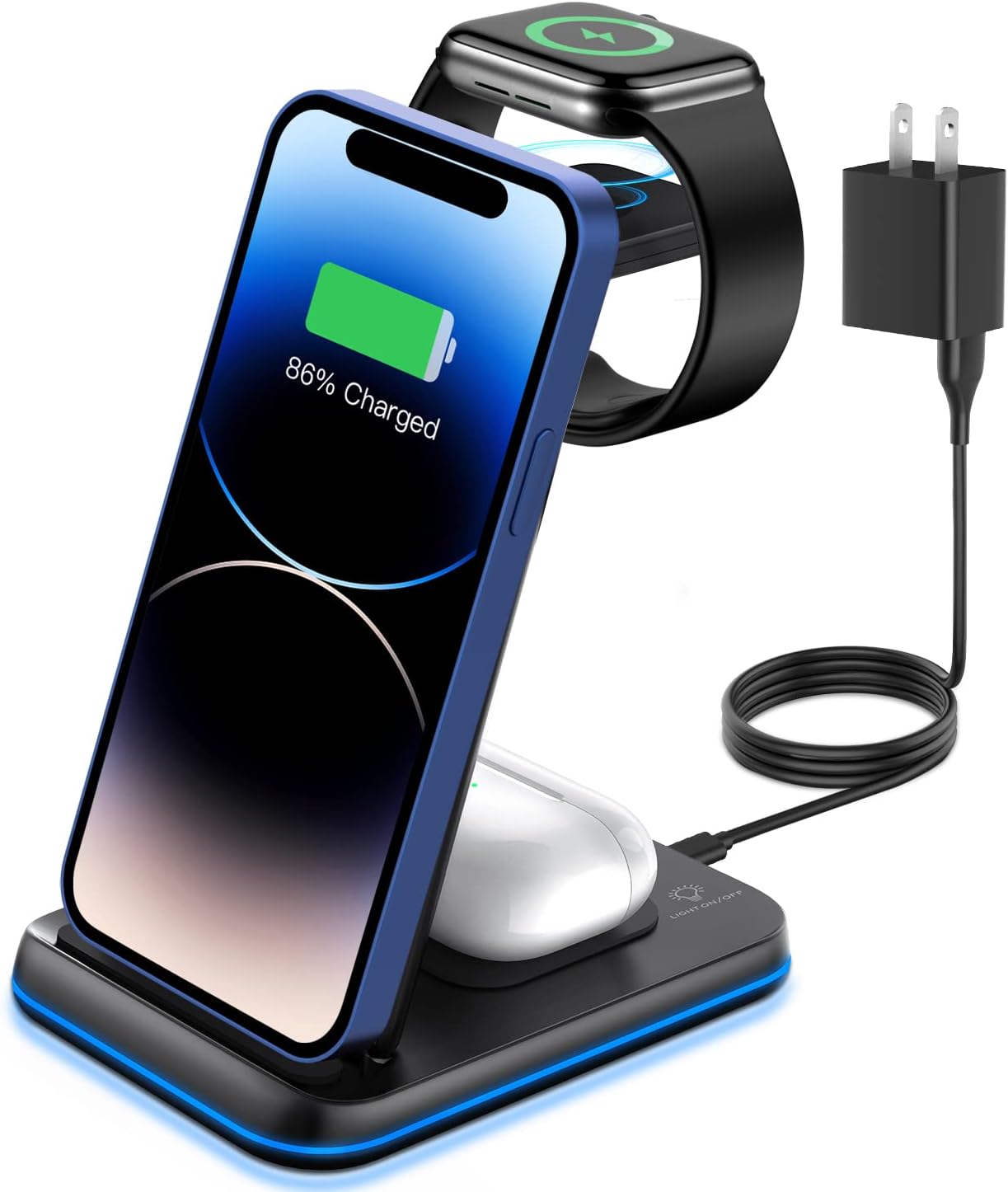 ZUBARR Foldable Charger: 3-in-1 Wireless Charging Hub