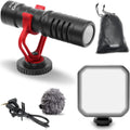 Movo Content Creator Video Kit with VXR10 Mic and LED Light - Compact