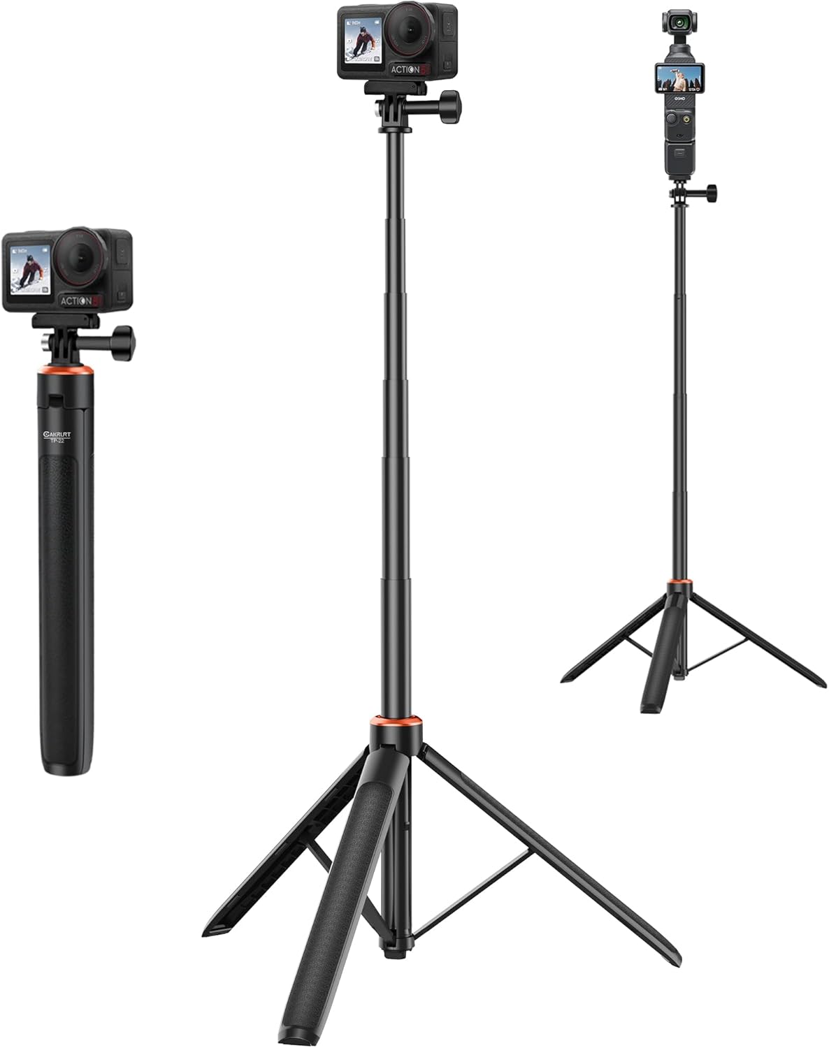 53.5in Osmo Action Selfie Stick Tripod for Vlogging and Travel