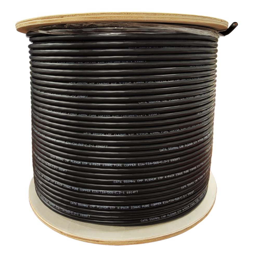 TSCables Cat6 Plenum Shielded 1000ft Ethernet Cable for High-Speed