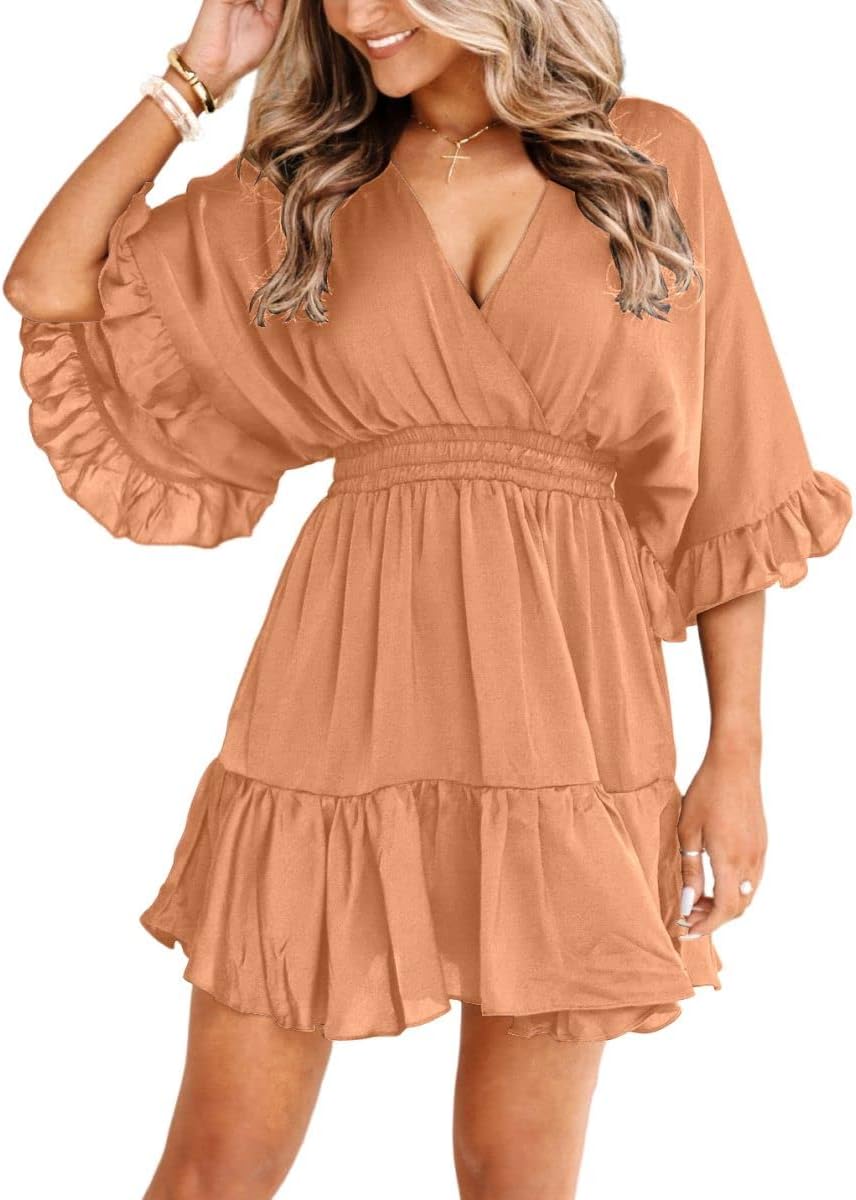 Aoysky Womens V Neck Casual Dresses for Summer Fun and Style