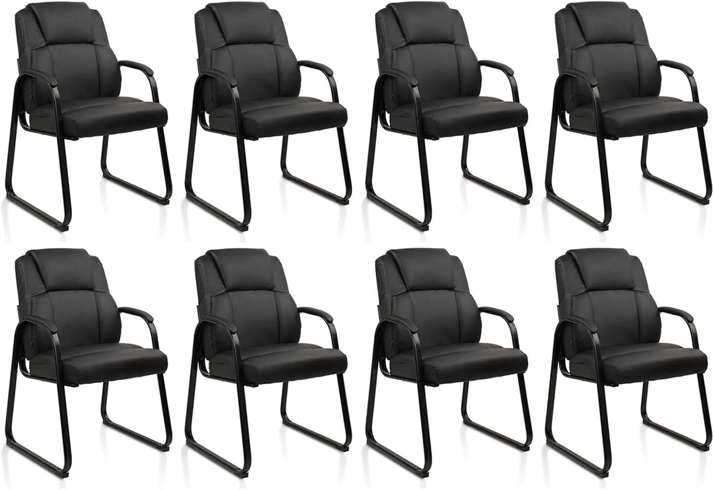 CLATINA Leather Guest Chair with Padded Arm Rest for Comfort