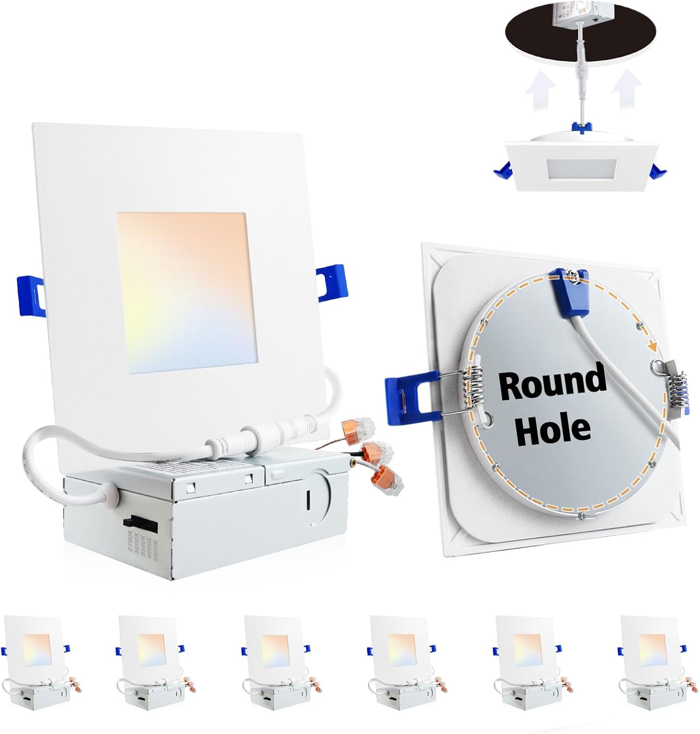 Adetu 4 inch Square Led Recessed Lighting for Bright Spaces