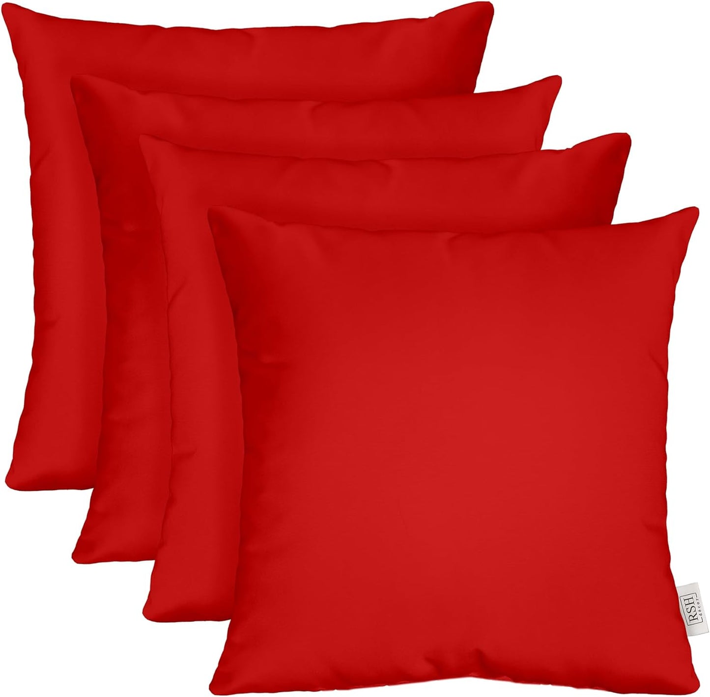 Sunbrella Square Throw Pillows Set of 4 - Jockey Red 20in x 20