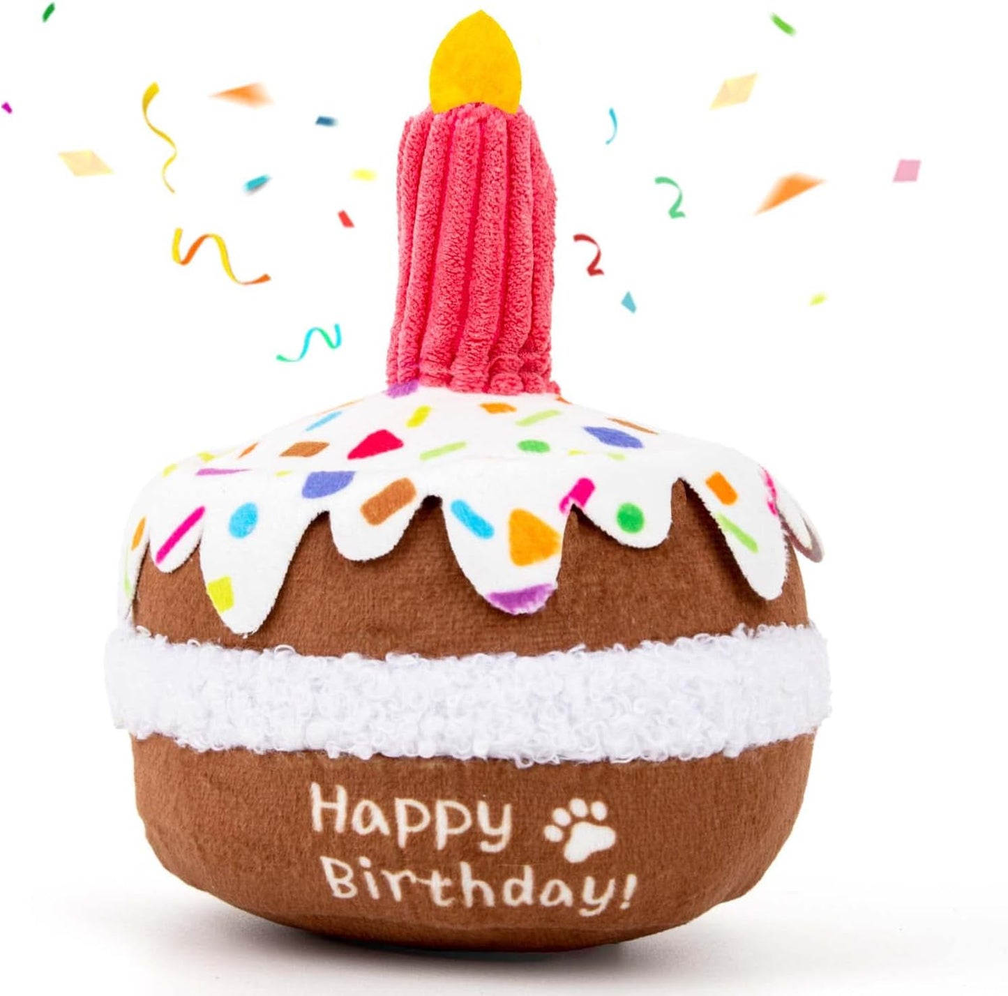 Squeaky Dog Birthday Cake Toy - Perfect Gift for Pups