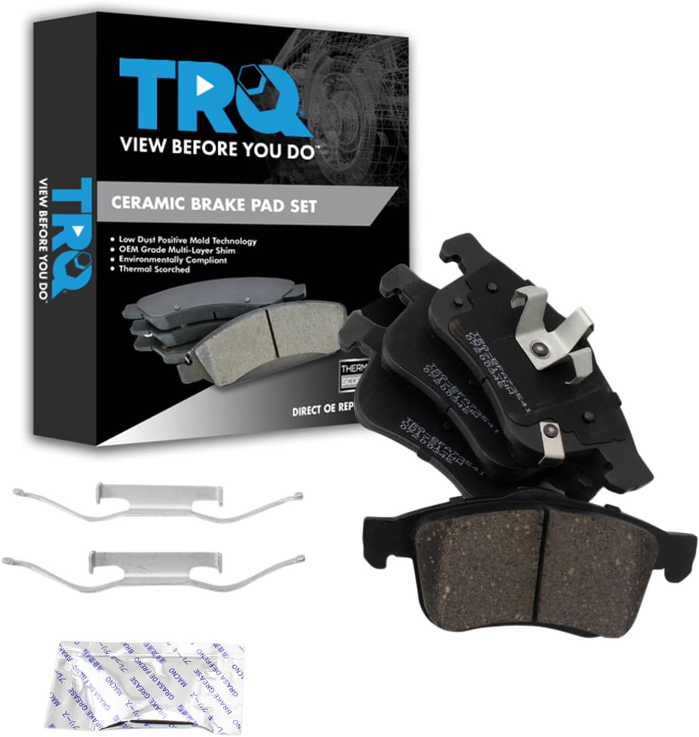 TRQ Front Brake Pads Ceramic for 2014-2020 Fiat 500L & More